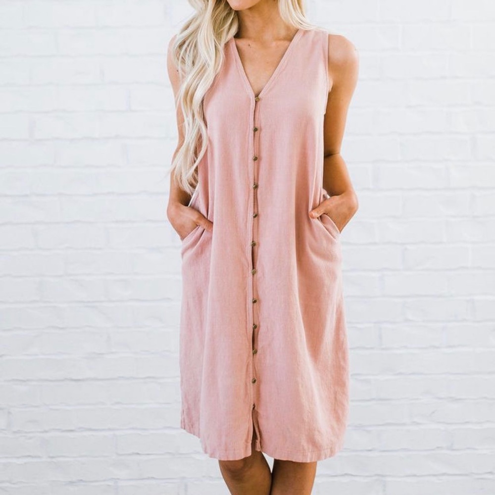 Blush Linen Dress size large
